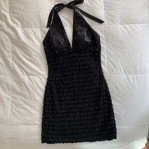 Arden B halter black cocktail dress